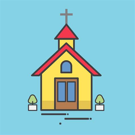 Illustration of a yellow church | Royalty free stock vector - 411470