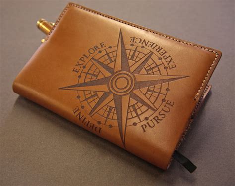 Leather Notebook Cover (Laser Engraved) – Etched Art