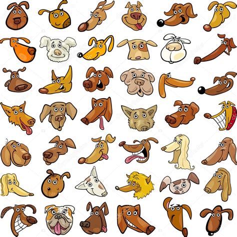 Cartoon funny dogs heads set — Stock Vector © izakowski #12455465