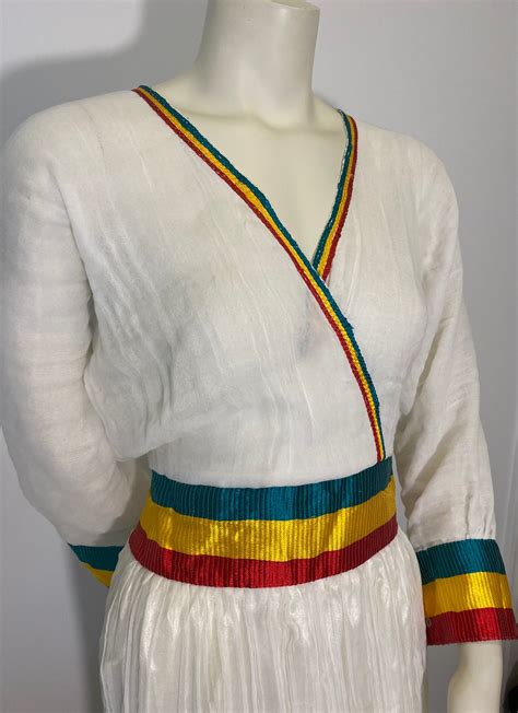 Habesha Dress With Ethiopian Flag Tilet የሐበሻ የሐገር ባህል ልብስ - Etsy