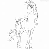 Mia And Me Coloring Pages Unicorn Outline  XColoringscom sketch template