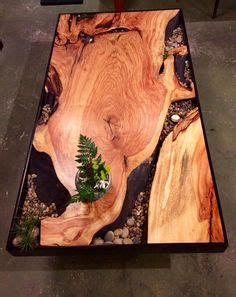 Rock and Resin River Table by Tree Stump Woodcrafts | DIY | Pinterest | Tables, Trees and Rock and