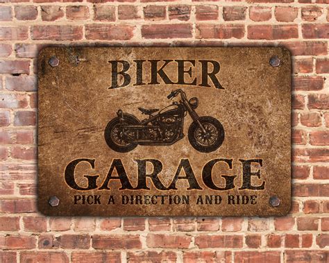 Motorcycle Sign Custom Biker Garage Personalized Metal - Etsy