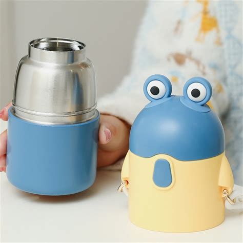 Cartoon Frog Stainless Steel Water Bottle With Straw Cute - Etsy