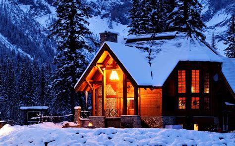 Log Cabin in Snow Wallpaper - WallpaperSafari