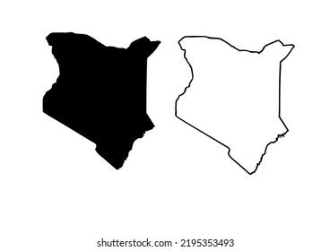 Black White Kenya Map Stock Vector (Royalty Free) 2195353493 | Shutterstock