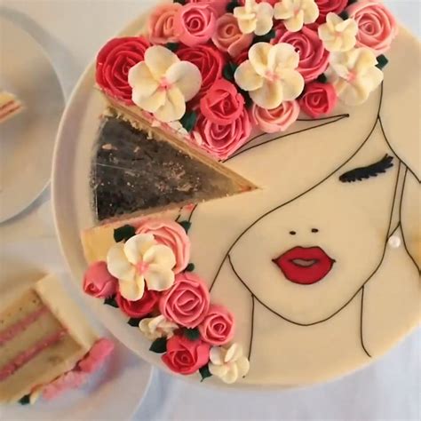 FLORAL FACE CAKE in 2020 | Cake decorating videos, Diy cake decorating, Cake decorating