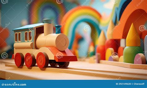 Wooden Toy Steam Locomotive Stock Photo - Image of green, trendy: 292149628