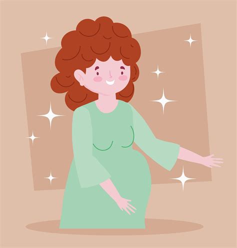 Pregnant woman portrait cartoon character 1376969 Vector Art at Vecteezy