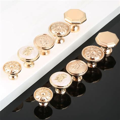 DRELD 2Pcs Gold Door Handles Drawer Pulls Kitchen Cabinet Knobs and Handles Fittings for ...