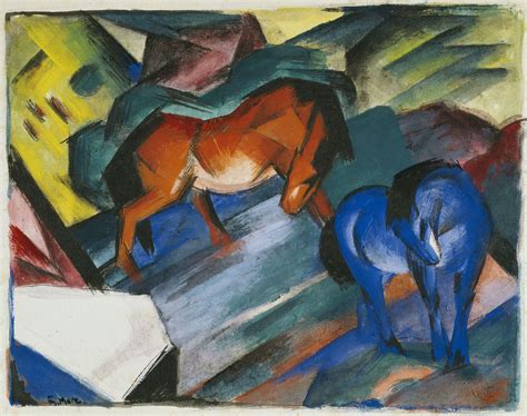 Franz Marc, Rotes und blaues Pferd, 1912 | Franz marc, Peinture en ...