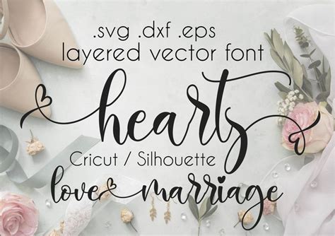 Hearts Swirly Font Swash Font Wedding Font Heart Connected | Etsy | Swirly fonts, Cricut fonts ...