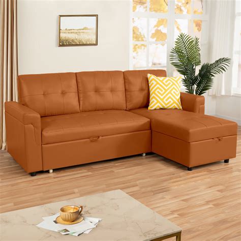 Leather Chaise Sofa Bed With Storage | Cabinets Matttroy