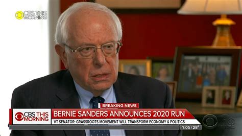 Vermont Senator Bernie Sanders announces 2020 U.S. presidential bid