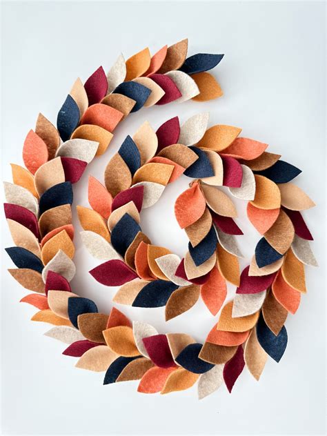 Fall Felt Leaf Garland, Fall Mantel Decor Garland, Autumn Leaf Garland, Farmhouse Decor for Fall ...