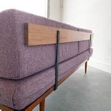 Mid Century Modern Sofa with Purple Upholstery – Atomic Furnishing & Design