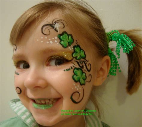 St Patrick's Day Face paint | Saint patricks day makeup, Kids makeup, Day makeup