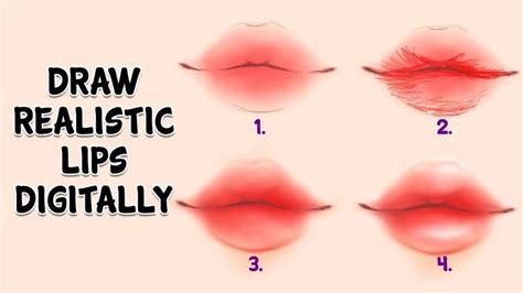 How To Draw Realistic Lips Digitally | Step by Step Tutorial | Follow ...