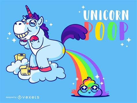 Rainbow Cute Unicorn Poop Vector Download