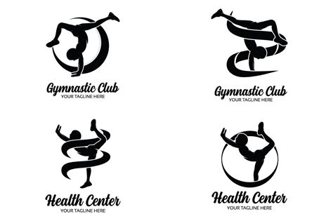 Set of gymnastics logo design templates (555039) | Logos | Design Bundles