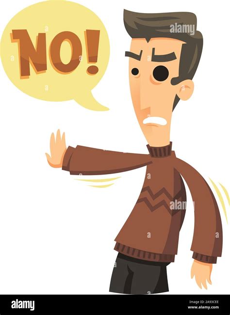 man saying no cartoon illustration Stock Vector Image & Art - Alamy
