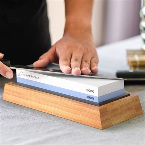 Sharp Pebble Premium Whetstone Knife Sharpening Stone 2 Side Grit 1000/6000 Waterstone ...