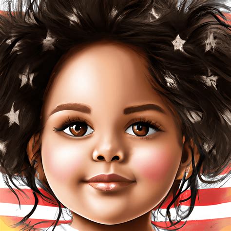 Beautiful Little Girl in USA Flag · Creative Fabrica