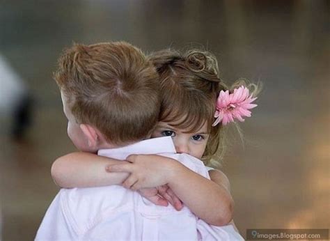 Hugging little couple kids cute love innocent