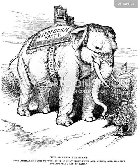 Republican Elephant Vintage and Historic Cartoons