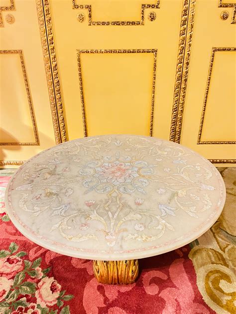 Extraordinary Splendid Italian Designer Coffee Table, Gold with Marble Top For Sale at 1stDibs ...