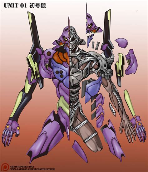 Colorful Robot Art from Neon Genesis Evangelion