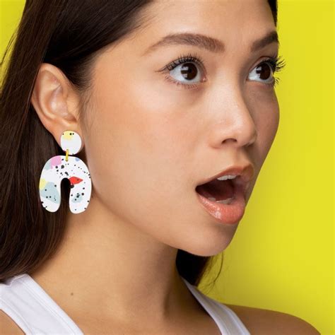 Paint Splatter Dangly Arch Earrings | By Chavelli | Wolf & Badger