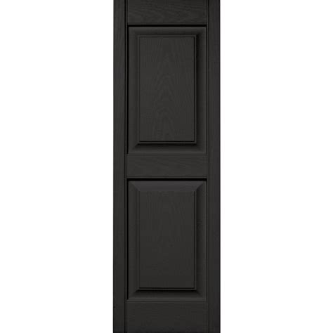 Builders Edge 15 in. x 47 in. Raised Panel Vinyl Exterior Shutters Pair ...