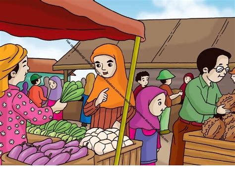 Gambar (49) Ibu Membeli Sayuran di Pasar | Buku anak, Gambar, Anak