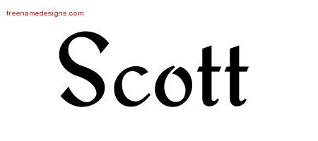 Calligraphic Stylish Name Tattoo Designs Scott Free Graphic - Free Name Designs