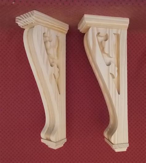 PAIR of Large Wood Corbels Mantel Shelf Support 6-3/4 X 19-7/8 - Etsy