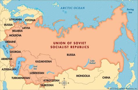 World map USSR - World map with USSR (Eastern Europe - Europe)