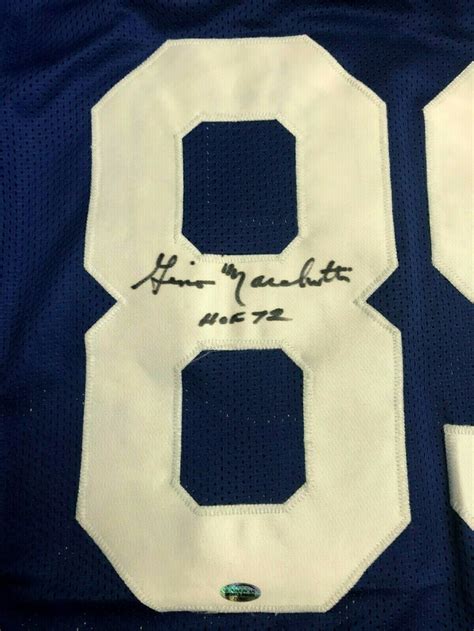 GINO MARCHETTI AUTOGRAPHED BALTIMORE COLTS JERSEY SL HOF 72 INSCRIPTION AASH