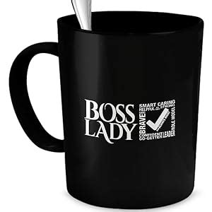 Amazon.com | Boss Lady Mug Coffee Mug Black: Coffee Cups & Mugs