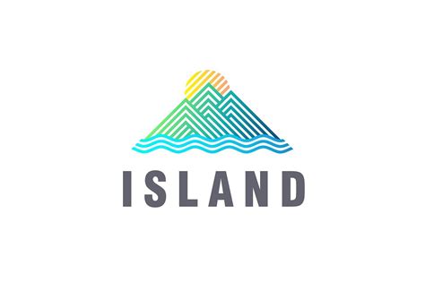 Island Logo by IKarGraphics on @creativemarket Sunny Logo, Tourism Logo, Wedding Brochure ...