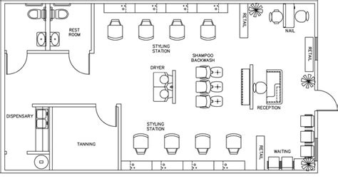 Beauty Salon Floor Plan Design Layout - 1160 Square Foot