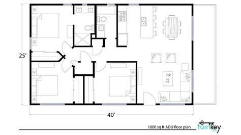 Jasmine ADU House Plans 1000 Sq Ft | TurnKey ADU