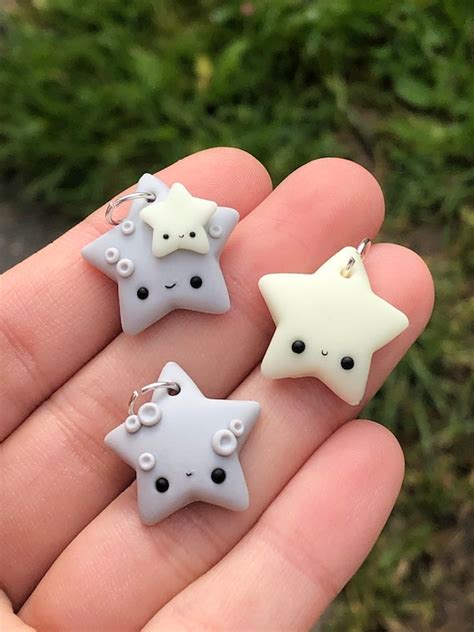 Night Set Polymer Clay Star Charms - Etsy Australia