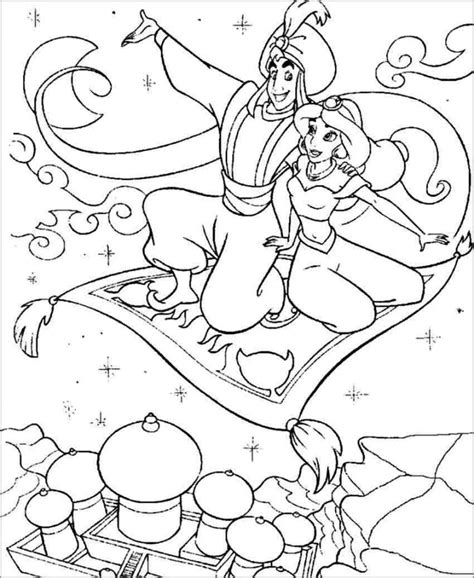 Aladdin Magic Carpet Coloring Page - ColoringBay
