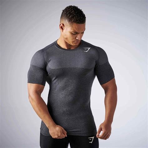 Gymshark Phantom Seamless T-Shirt - Black Marl at Gymshark | Gym outfit men, Training tops, Mens ...