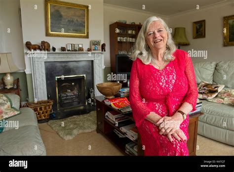 Ann Widdecombe, at her home in Haytor and on Haytor Rocks, Dartmoor, Devonshire, UK Stock Photo ...