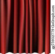 4 Editable Vector Illustration Of A Red Curtain Clip Art | Royalty Free - GoGraph