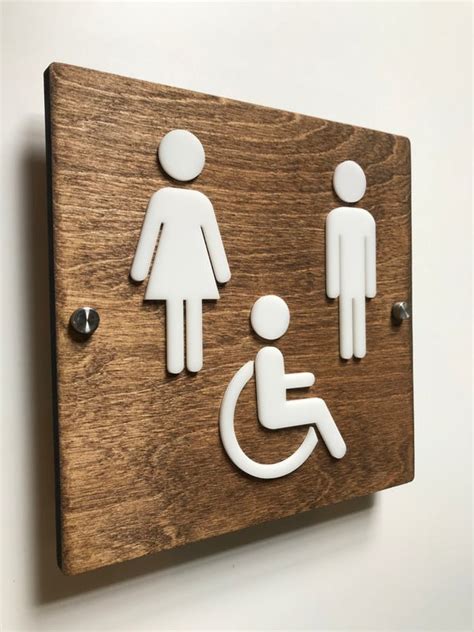 Women Men Unisex Office Cafe Restroom Signs Acrylic Coffee - Etsy | Handicap bathroom, Coffee ...