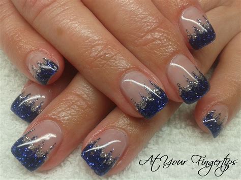 Pin by Alex Crawford on Nails! | Blue and silver nails, Navy and silver nails, Glitter gel nails