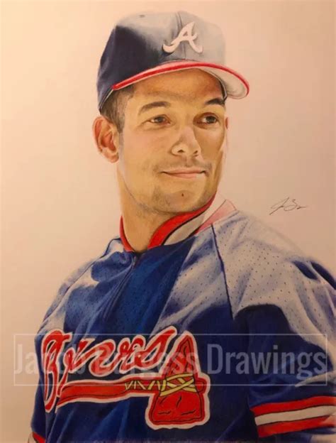 DAVID JUSTICE COLORED Pencil Drawing Limited Edition Print #d To 300 11 ...